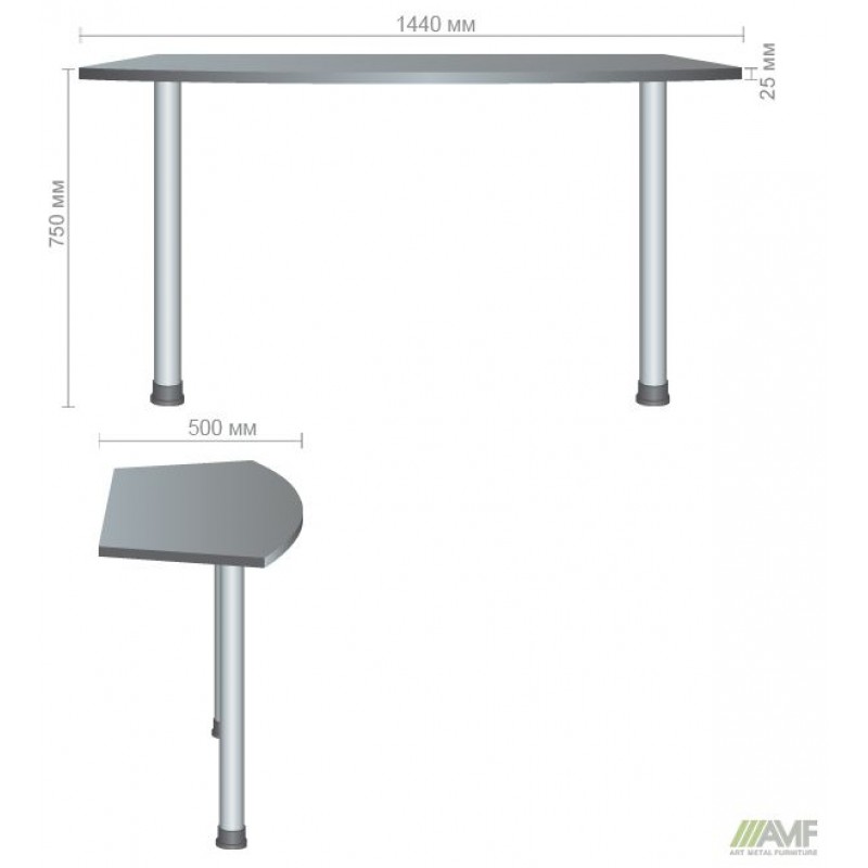 Стіл приставний МГ-306 (1440х500х750мм) горіх темний AMF