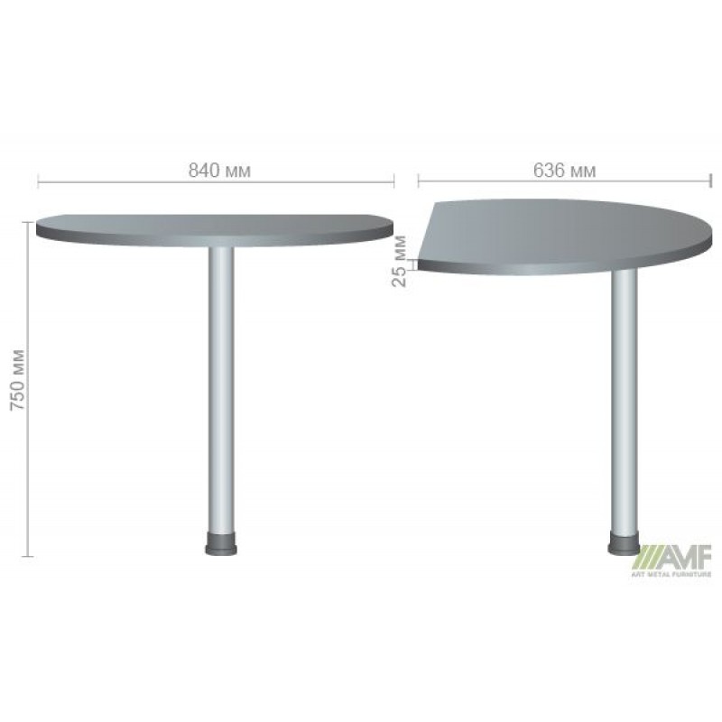 Стіл приставний МГ-308 (840х636х750мм) горіх темний AMF