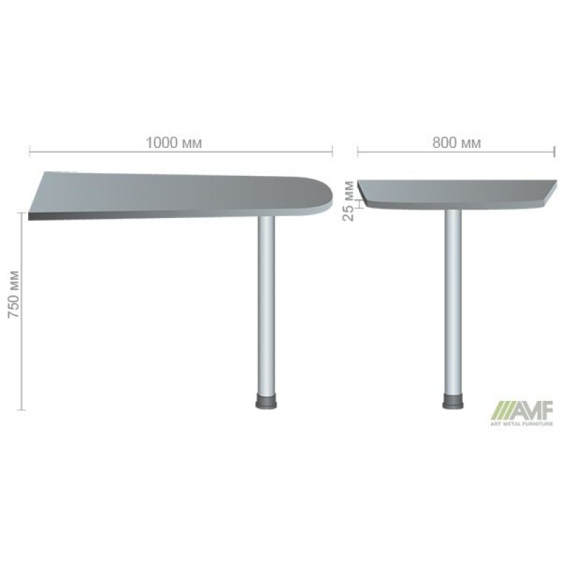 Стіл приставний МГ-312 (1000х800х750мм) горіх темний AMF