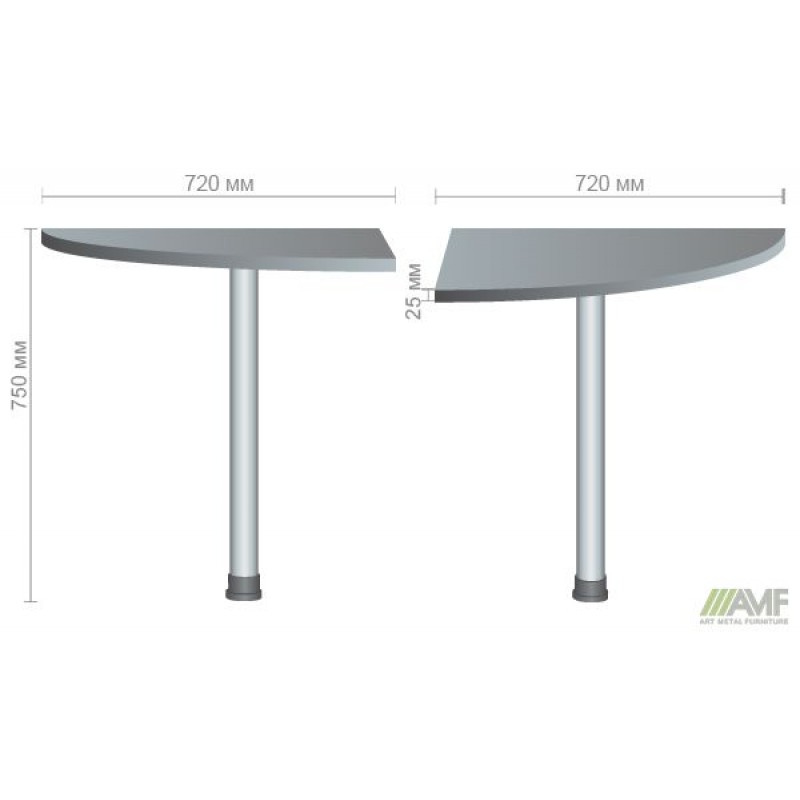 Стіл приставний МГ-317 (720х720х750мм) горіх темний AMF