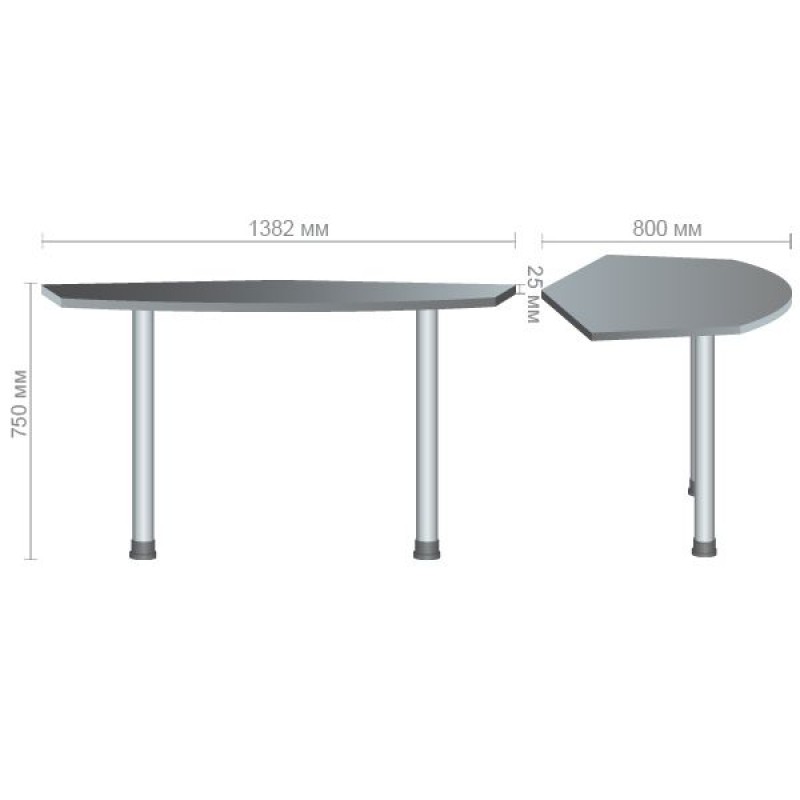 Стіл приставний МГ-318 (1382х800х750мм) горіх темний AMF