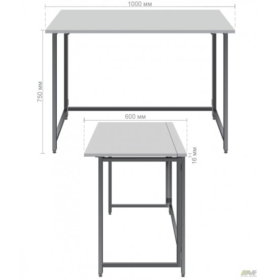 Стіл розкладний Fold FL1000 (1000х600х750Н) чорний/Сірий Шифер AMF Стіл розкладний Fold FL1000 (1000х600х750Н) чорний/Сірий Шифер AMF