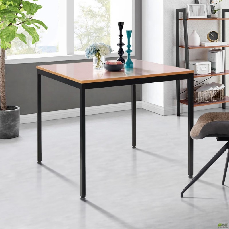 Стіл Турін розбірний (800х800х750H) чорний графіт/Дуб Сонома AMF