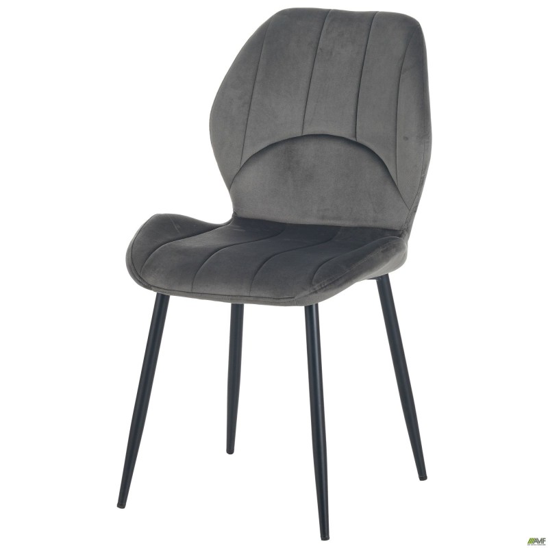 Стілець Astra чорний/вельвет темно-сірий AMF