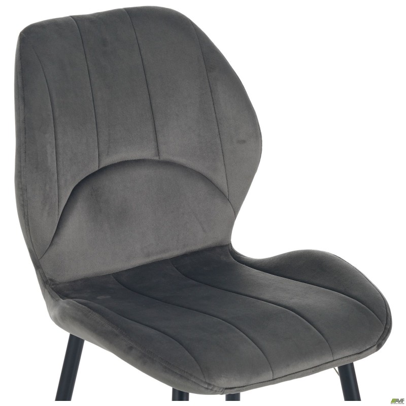 Стілець Astra чорний/вельвет темно-сірий AMF