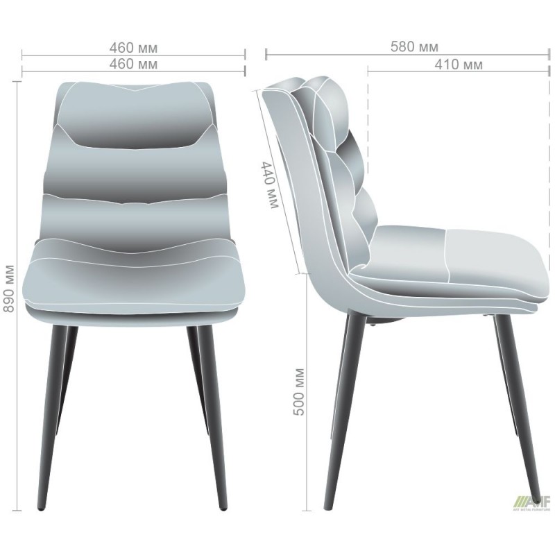 Стілець Barni чорний/темно-сірий AMF