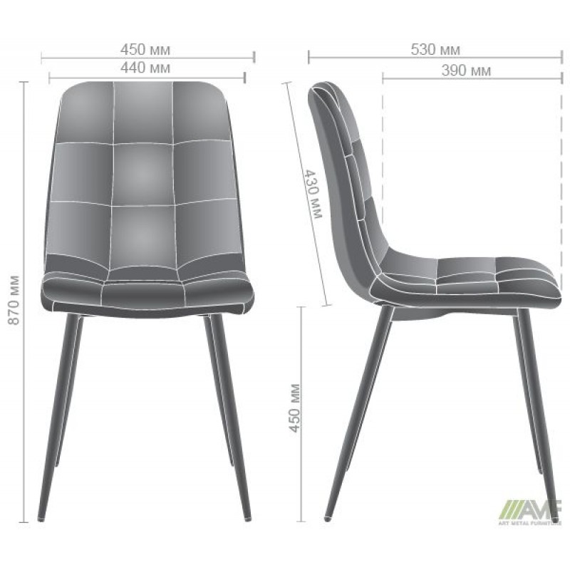 Стілець Cherry-C чорний/вельвет бежевий AMF