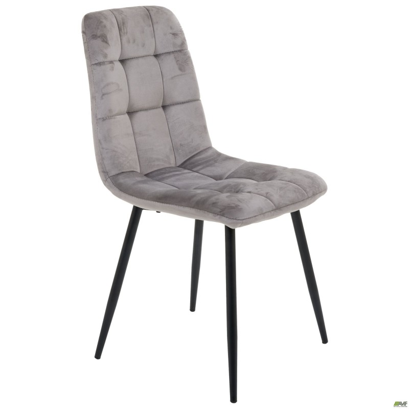 Стілець Cherry-C чорний/вельвет сірий AMF