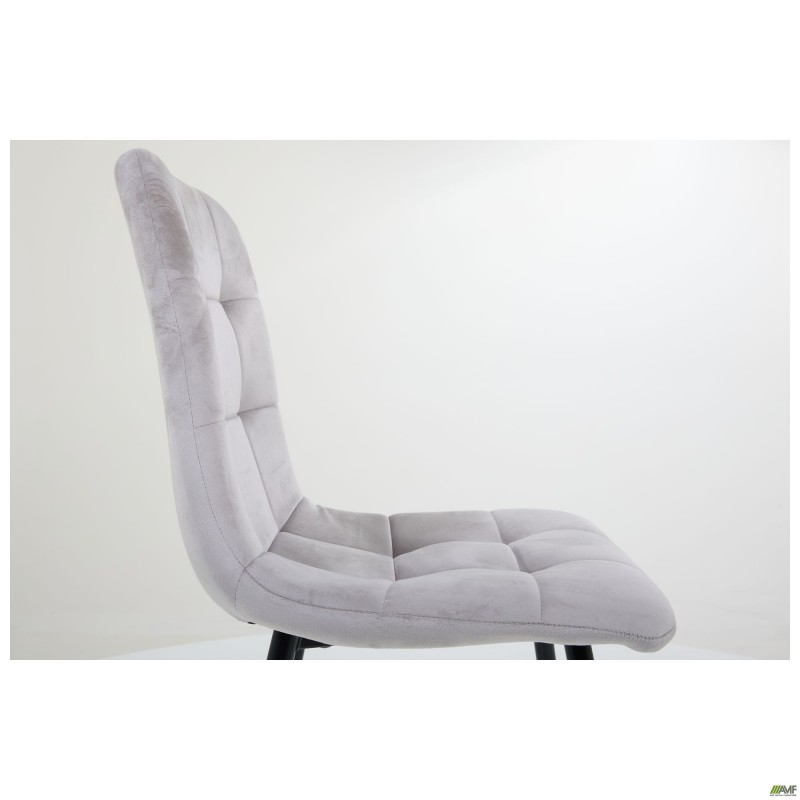 Стілець Cherry-C чорний/вельвет світло-сірий AMF