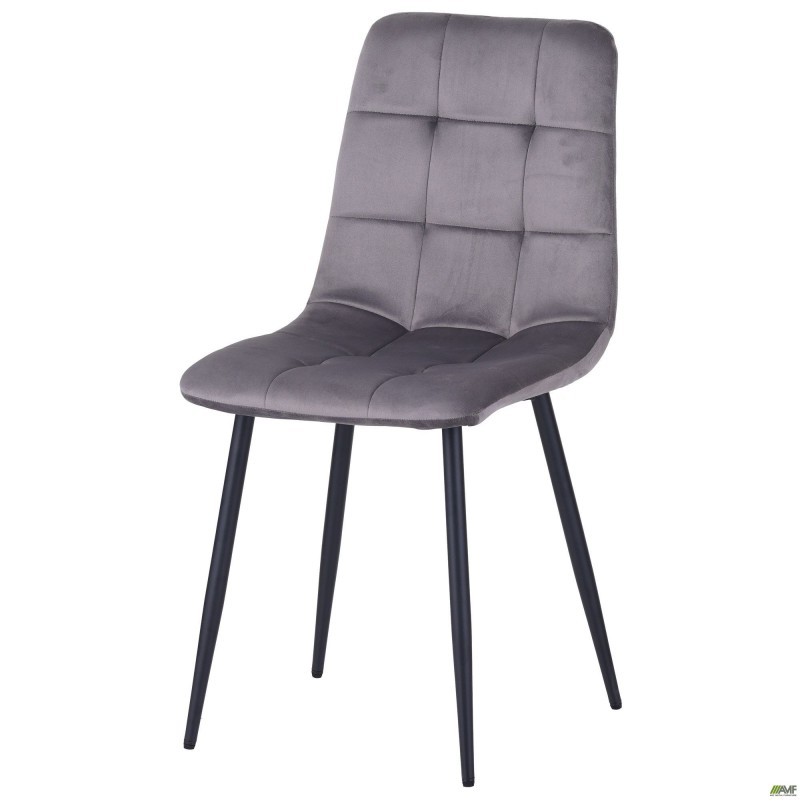 Стілець Cherry чорний/вельвет сірий AMF