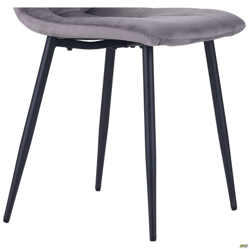 Стілець Cherry чорний/вельвет сірий AMF