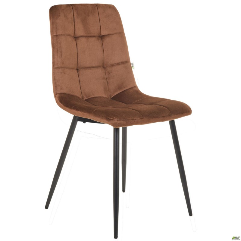 Стілець Cherry чорний/вельвет сіро-синій AMF