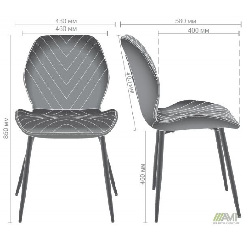 Стілець Daisy чорний/ вельвет бежевий AMF