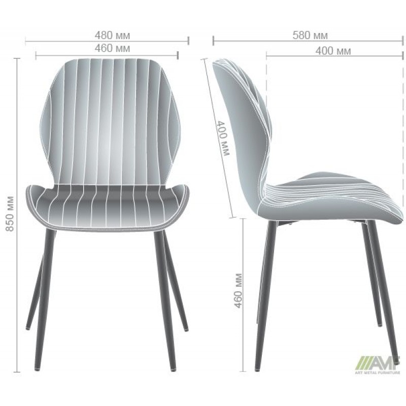 Стілець Lily чорний/вельвет чорний AMF