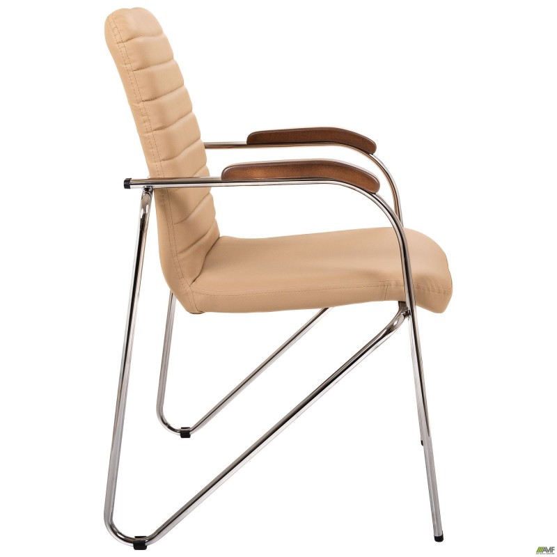 Стілець Rumba хром орех Шкірзам бежевий AMF