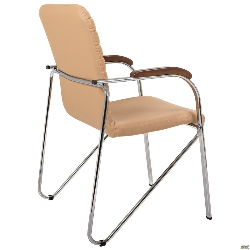 Стілець Rumba хром орех Шкірзам бежевий AMF