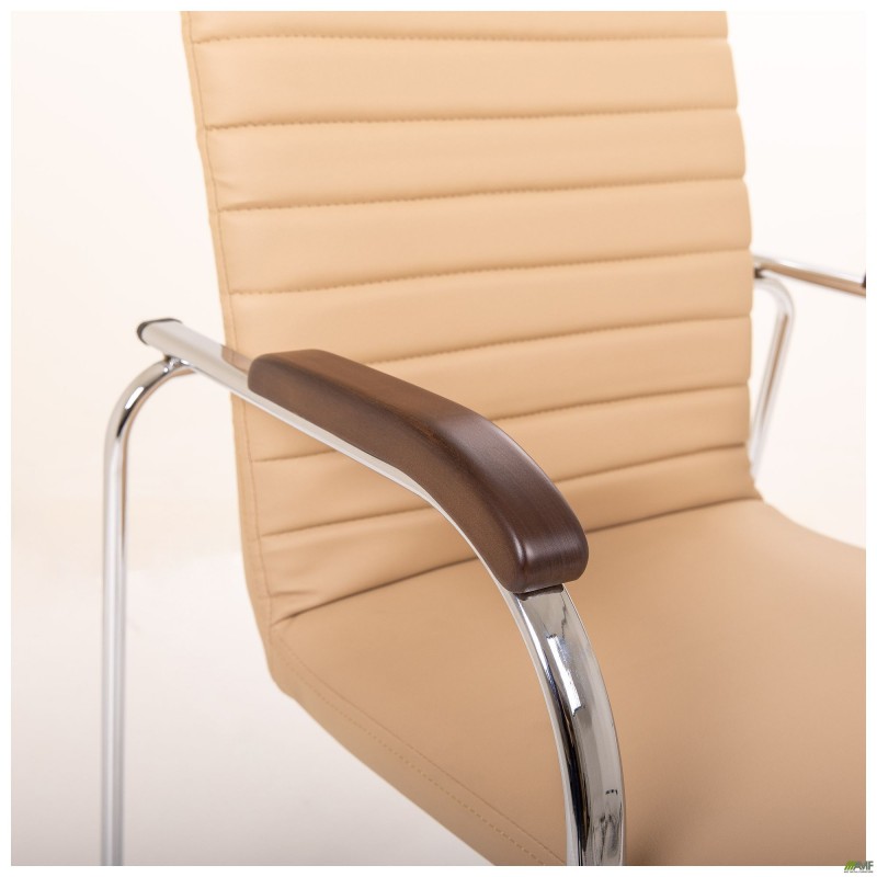 Стілець Rumba хром орех Шкірзам бежевий AMF