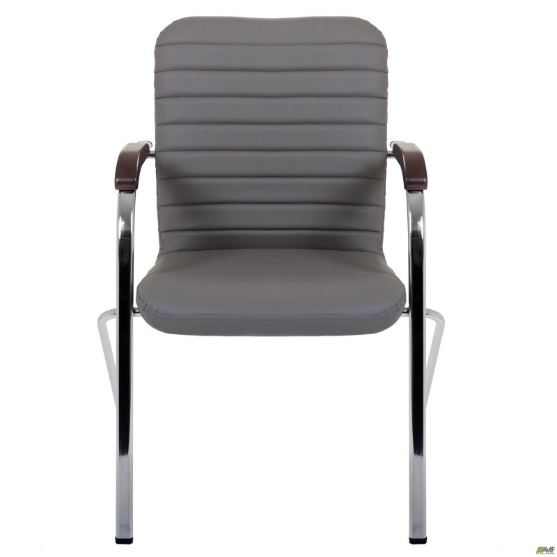 Стілець Rumba хром орех Шкірзам сірий AMF