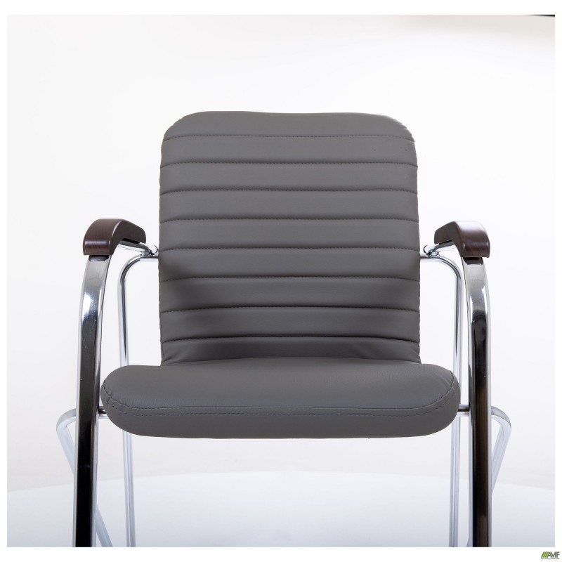 Стілець Rumba хром орех Шкірзам сірий AMF