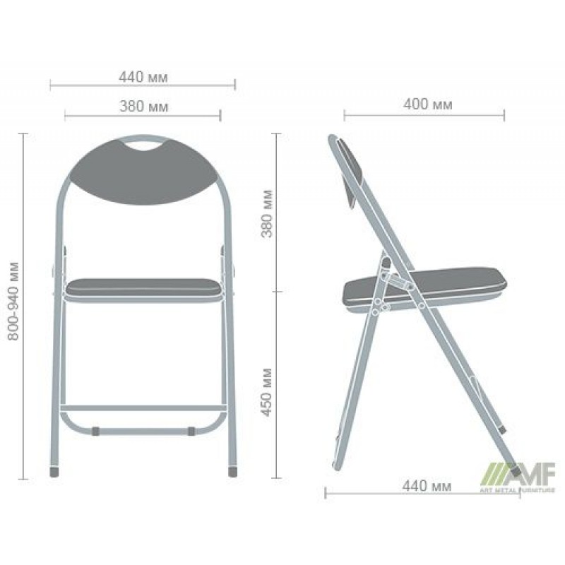 Стілець Джокер чорний ПВХ чорний AMF