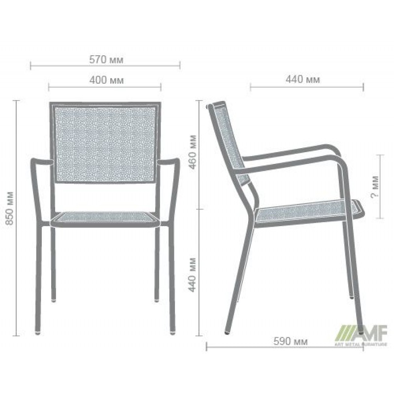 Стілець Мулен hy-c087 сталь сітка pm-019 світло сірий 7502 П3 AMF