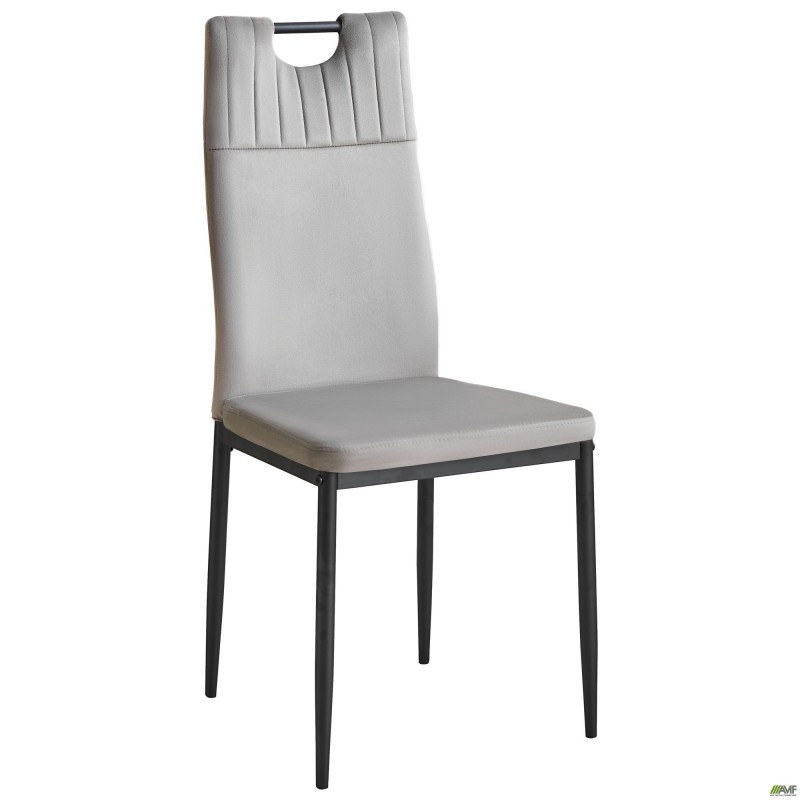 Стілець обідній Alabama чорний/вельвет світло-сірий AMF