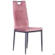 Стілець обідній Alabama чорний / велюр рожевий антик AMF