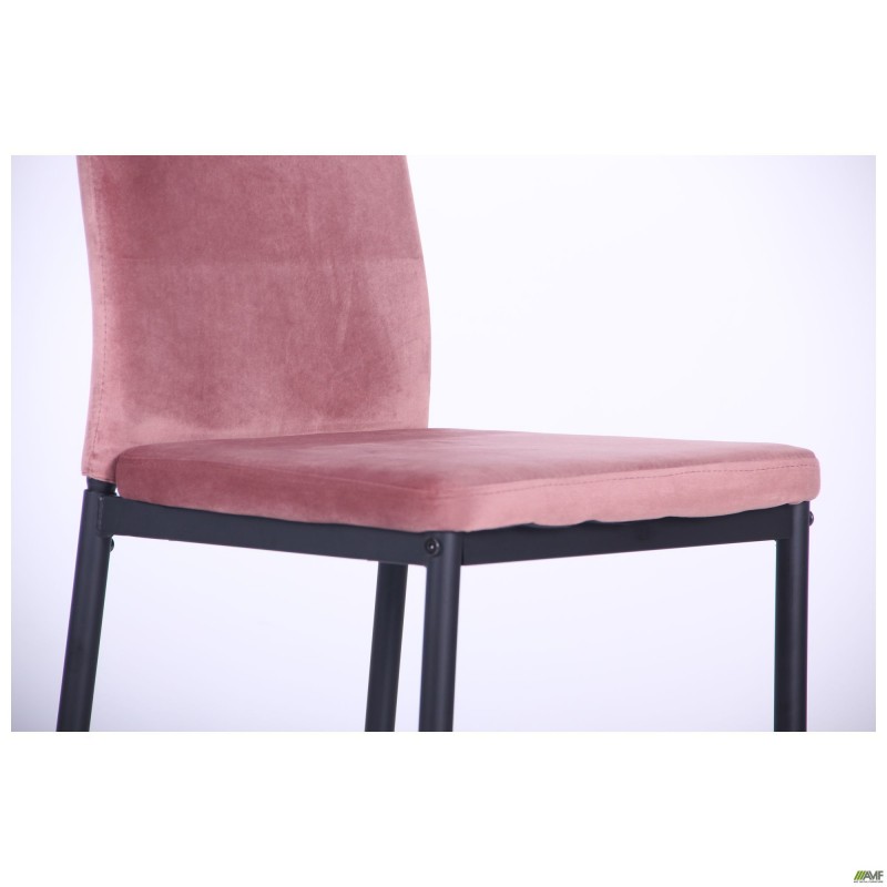 Стілець обідній Alabama чорний / велюр рожевий антик AMF