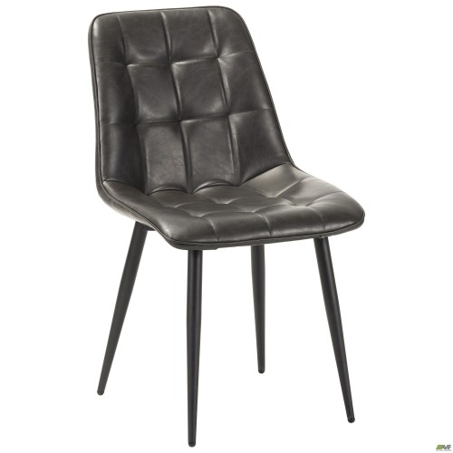 Стілець обідній Arkansas-D чорний/шкірзам сірий AMF