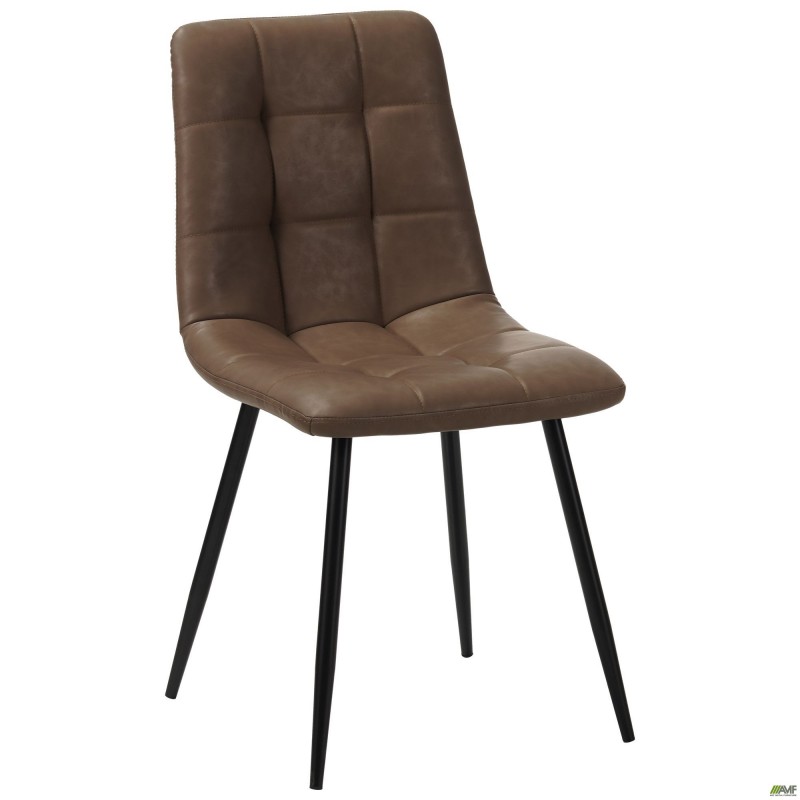 Стілець обідній Kansas-D чорний/шкірозамінник каміл AMF