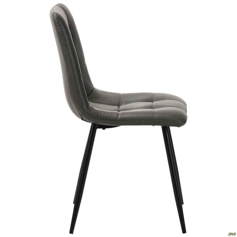 Стілець обідній Kansas-D чорний/шкірозамінник темно-сірий AMF