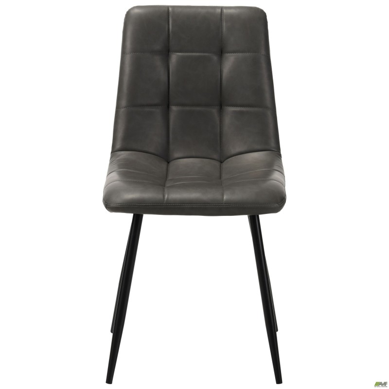 Стілець обідній Kansas-D чорний/шкірозамінник темно-сірий AMF