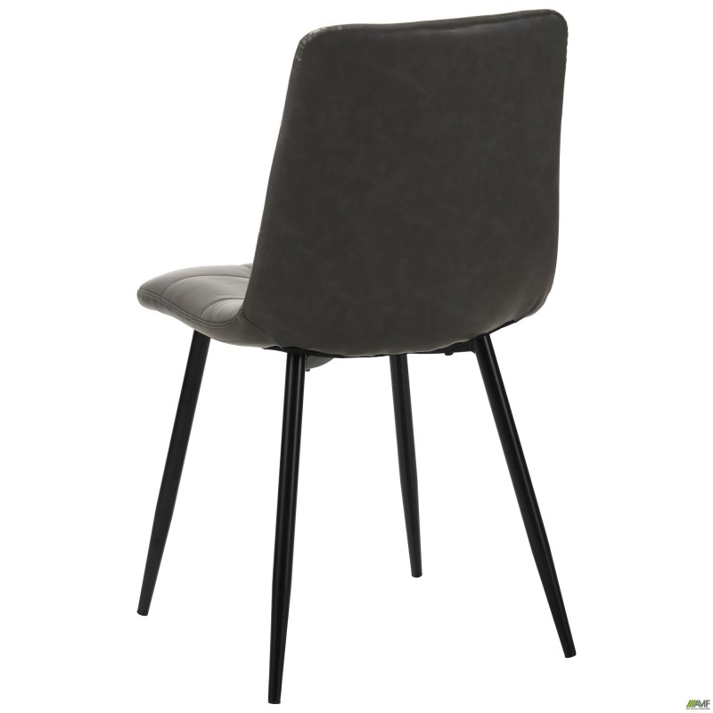 Стілець обідній Kansas-D чорний/шкірозамінник темно-сірий AMF