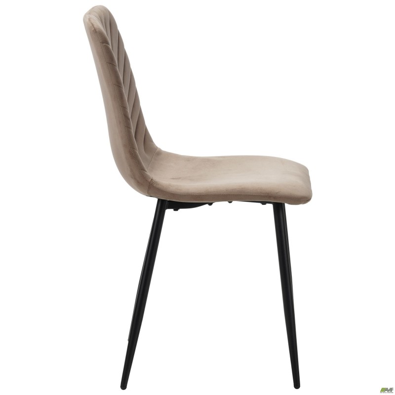 Стілець обідній Loki чорний/velvet темний- камін AMF