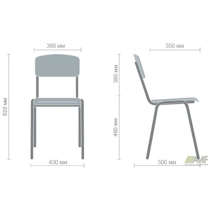 Стілець Учнівський №6 чорний лак бук AMF