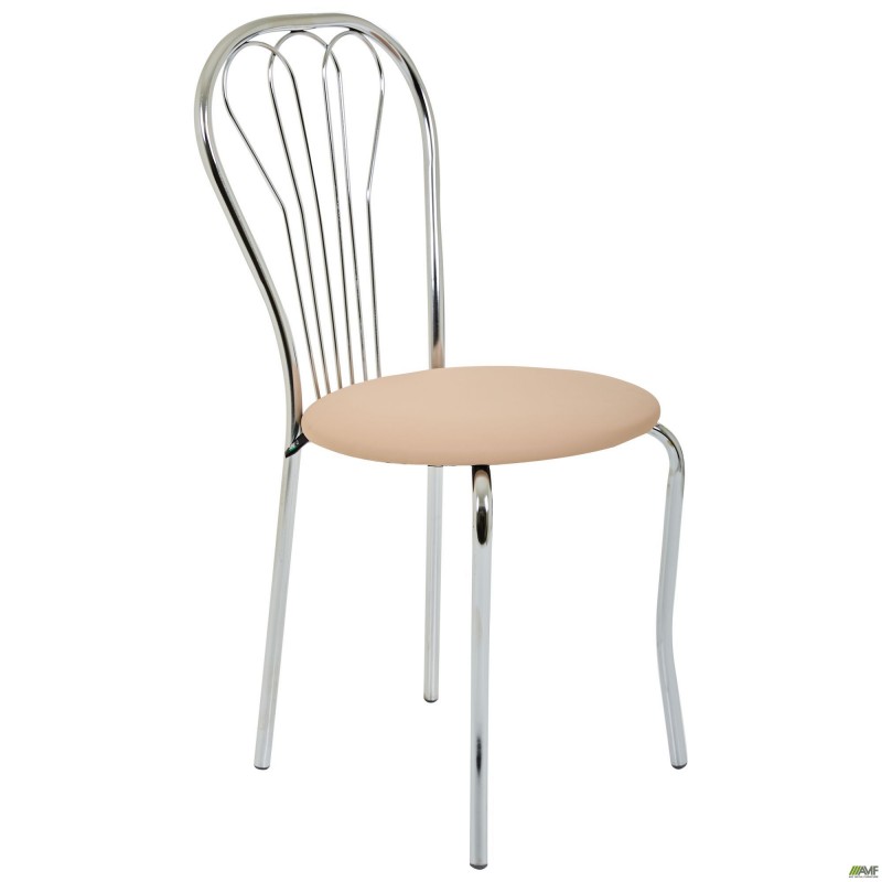 Стілець Ванеса хром Шкірозамінник бежевий AMF