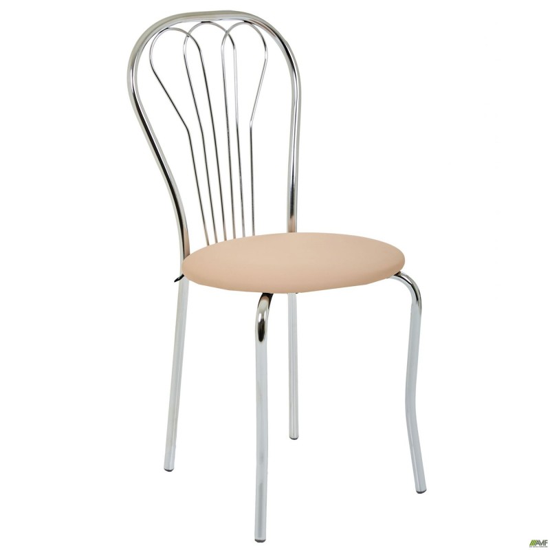 Стілець Ванеса хром Шкірозамінник бежевий AMF