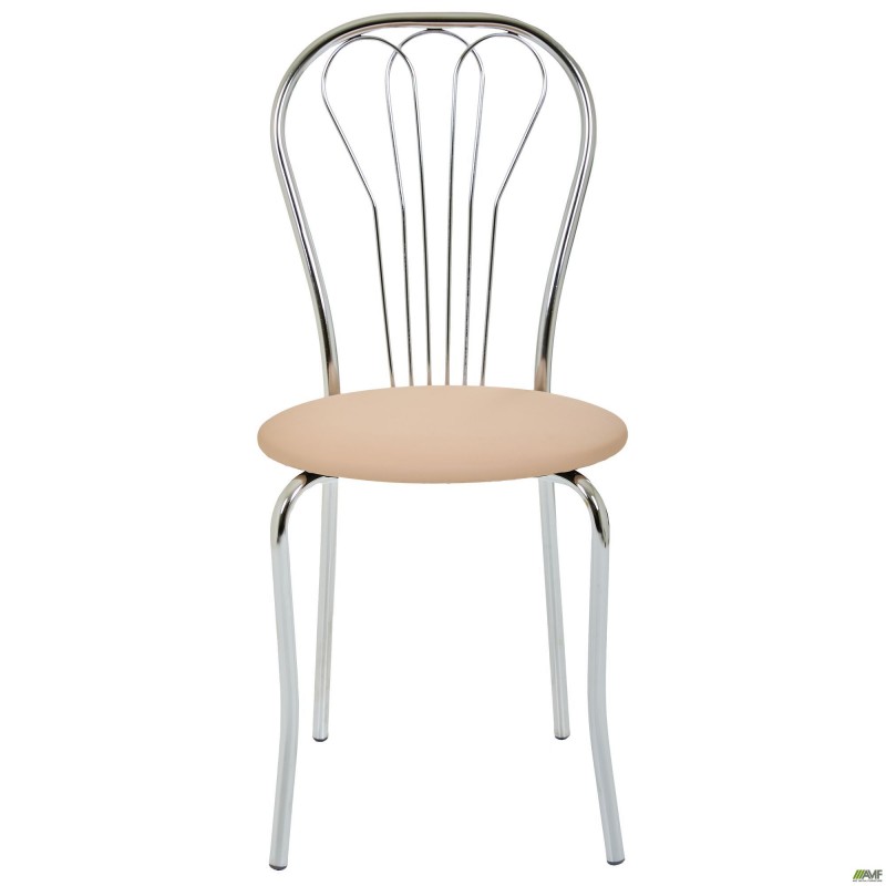 Стілець Ванеса хром Шкірозамінник бежевий AMF