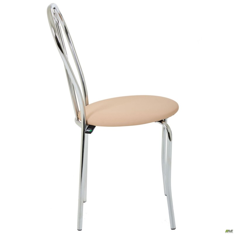 Стілець Ванеса хром Шкірозамінник бежевий AMF