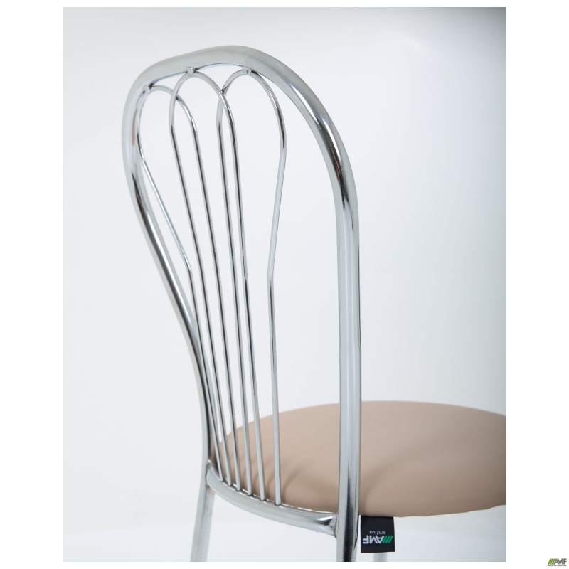 Стілець Ванеса хром Шкірозамінник бежевий AMF