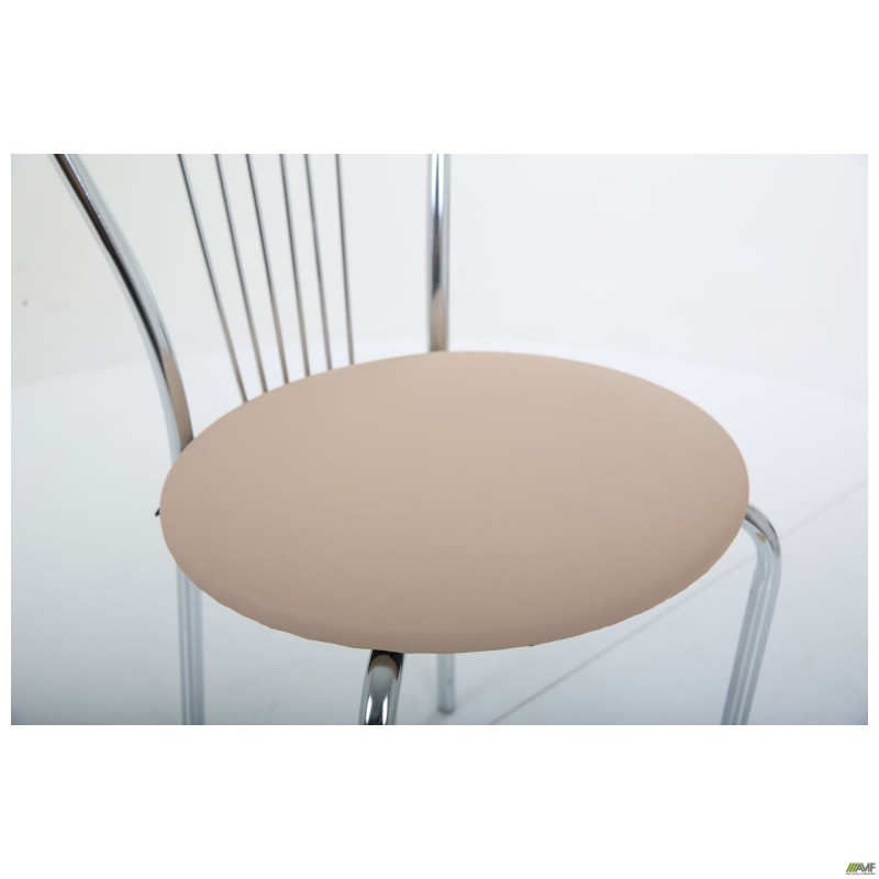 Стілець Ванеса хром Шкірозамінник бежевий AMF
