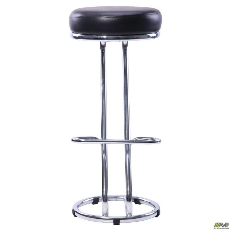 Стілець Зета Хокер хром Шкірозамінник чорний AMF