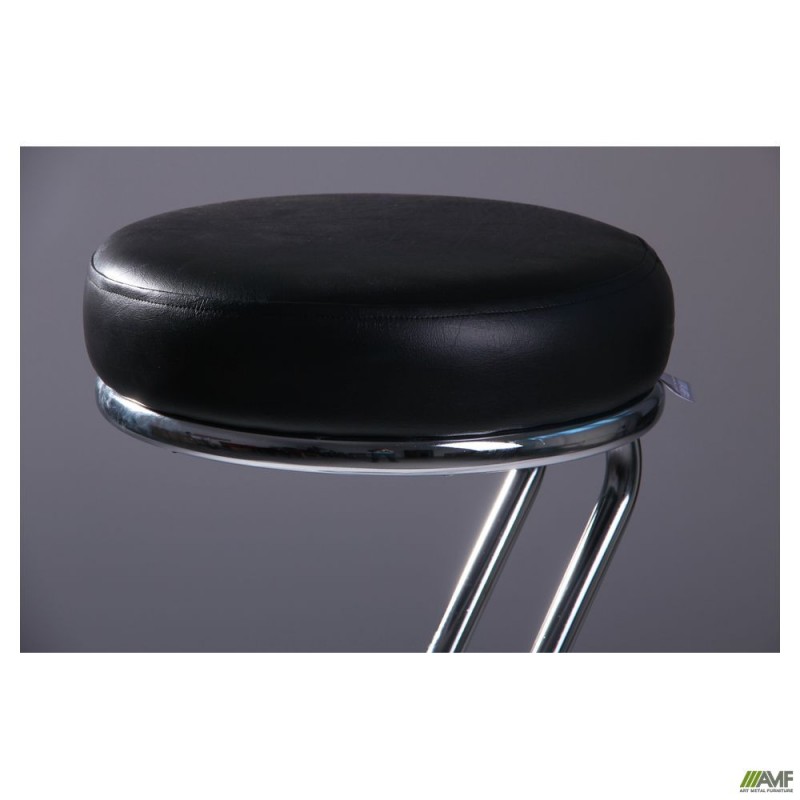 Стілець Зета Хокер хром Шкірозамінник чорний AMF