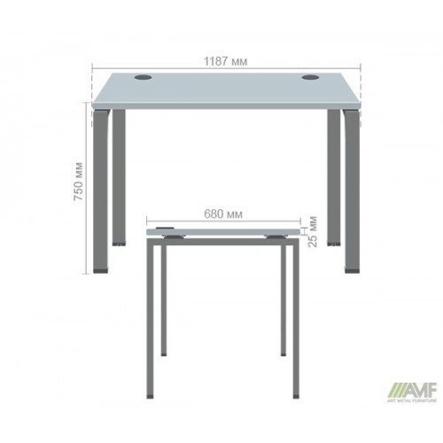 Стіл письмовий SIG-103 ДСП 18мм (1187х680х750мм) Алюм/Клен Танзау AMF