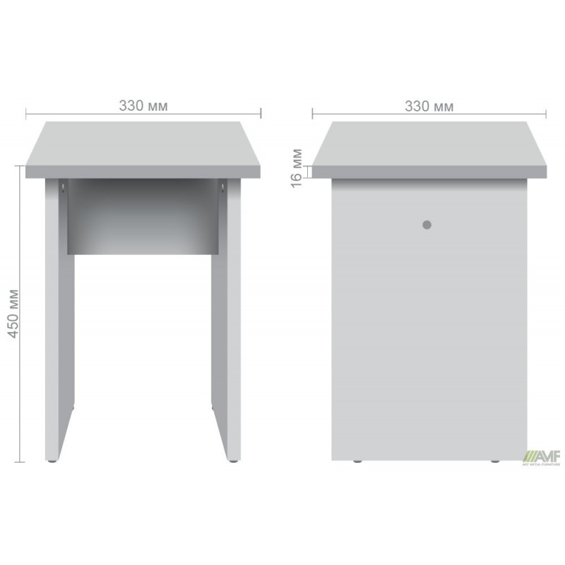 Табурет (330х330х450Н) Білий 16мм AMF