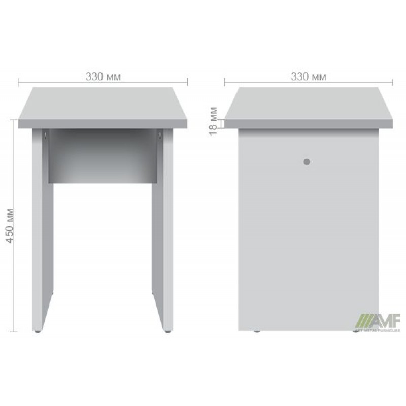 Табурет (330х330х450Н) В'яз Ліберті Димчастий 18мм AMF