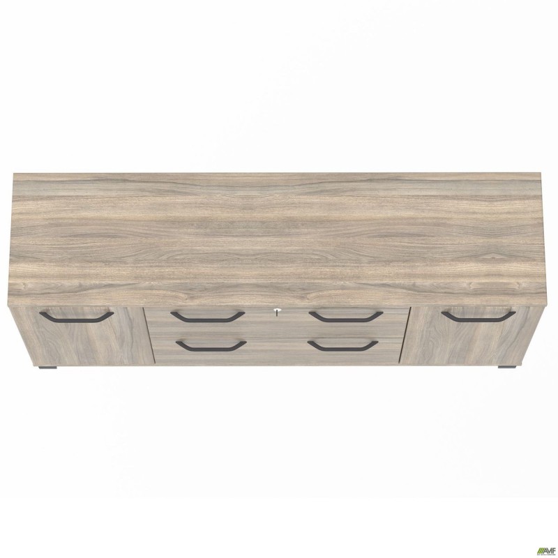 Тумба-помічник SIG-402-1 (1600х420х750мм) Опори, ручки Чорний графіт/В'яз Ліберті Димчастий AMF