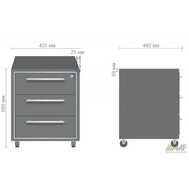 Тумба-помічник мобільна Онiкс 455х440х560 Венге прованс AMF