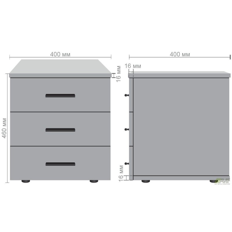 Тумба Asti AS400 (400х400х460Н) Антрацит AMF