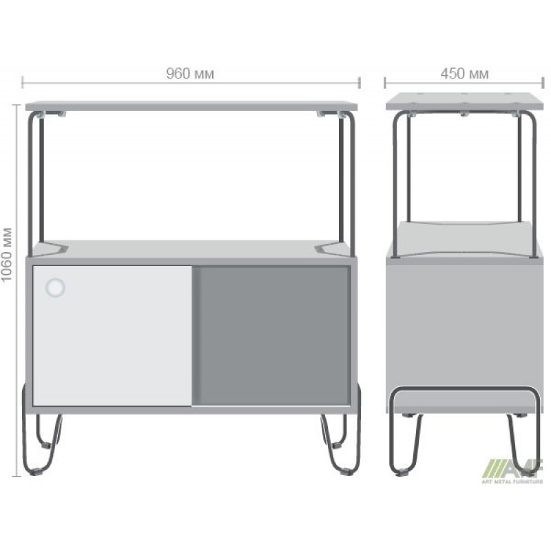 Тумба Rocky + 1 полиця, чорний графiт AMF